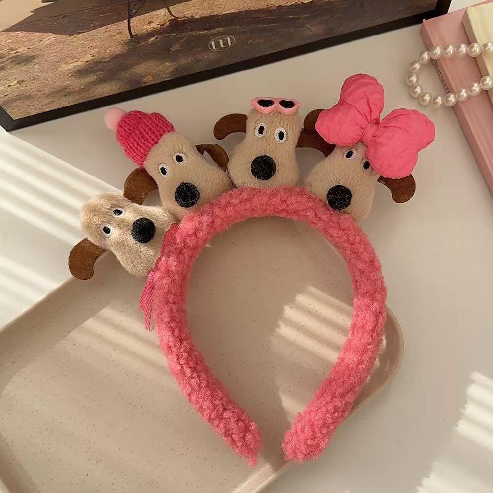 

Женская милая плюшевая повязка на голову с собачкой - осенне-зимний аксессуар для умывания, заколка для волос интернет-знаменитости и головной убор для фото