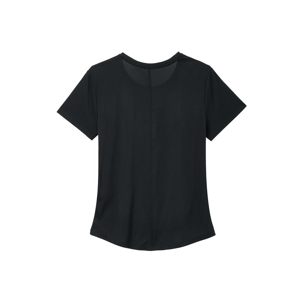 Nike T-shirt da Donna Dri-FIT One con Logo Grande, Vestibilità Larga, Girocollo, Manica Corta, Top Nero DX1026-010