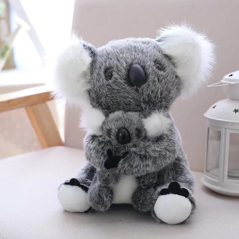 13~40Cm Sitting Koala Doll Stuffed Mother And Son Grey White Simulation Wild Zoo Animal Plushie Comforting Gift