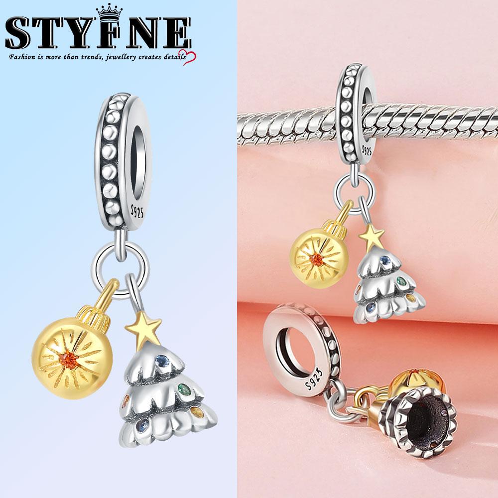 Copper Snowflake Christmas Tree Socks Hat Gloves Charms Beads Brand Bracelet Exquisite Diy Jewelry Making Women'S Gift