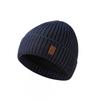 Thick Knitted Beanie Hat Winter Warmth Unisex Outdoor Cycling Solid Color Acrylic Wool Blend