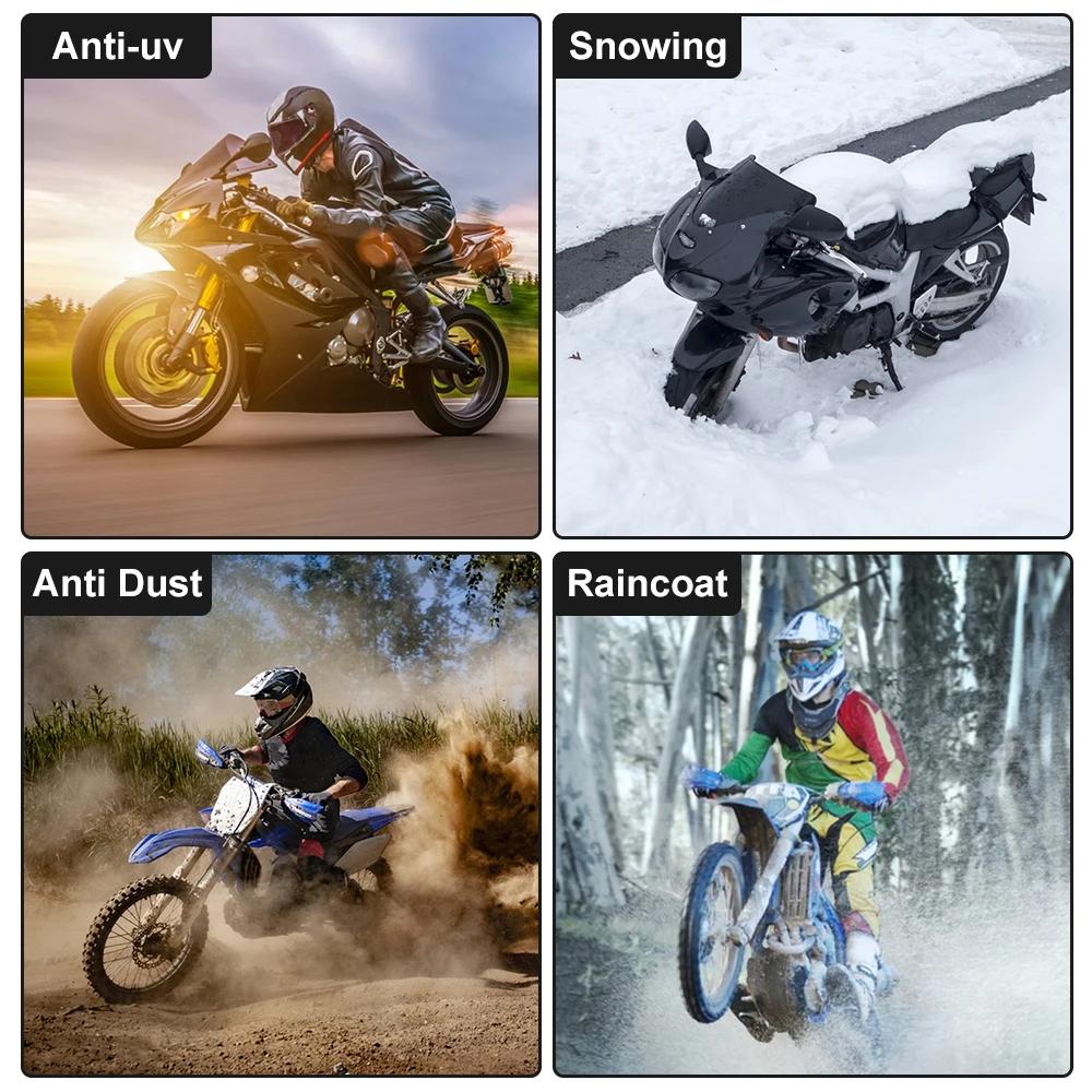 Waterproof Dustproof UV Resistant Outdoor Indoor Motorcycle Cover 190T Fabric Scooter Motorbike All Season Protection