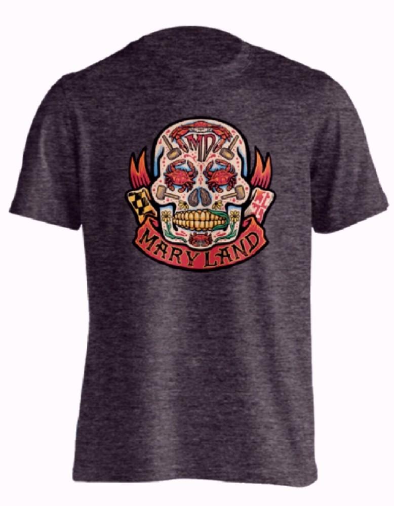 Maryland Crab Skull Short Sleeve T-Shirt  NEW Fast Free Ship Unisex T-Shirt S