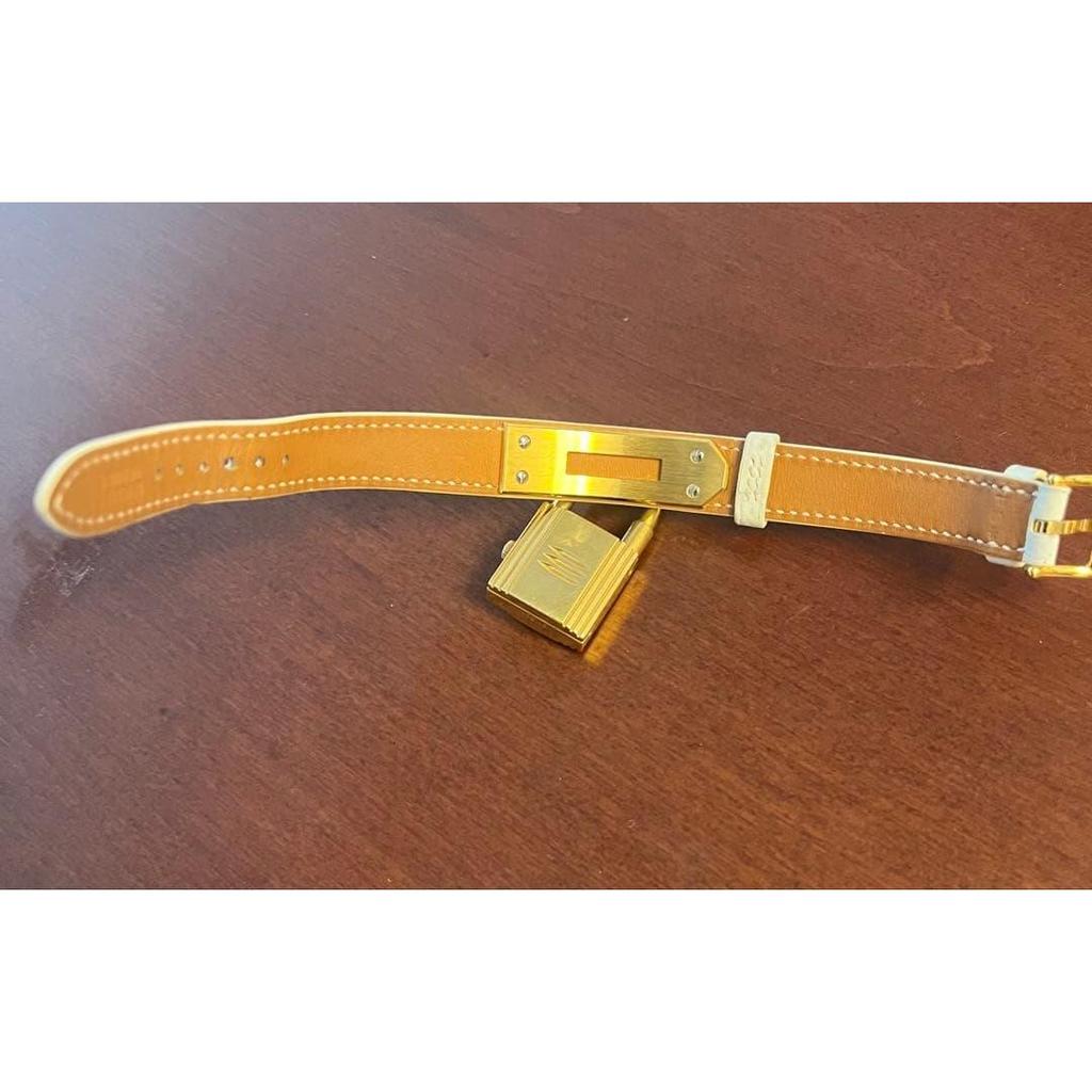 Used HERMES Kelly Watch Bracelet White & Red
