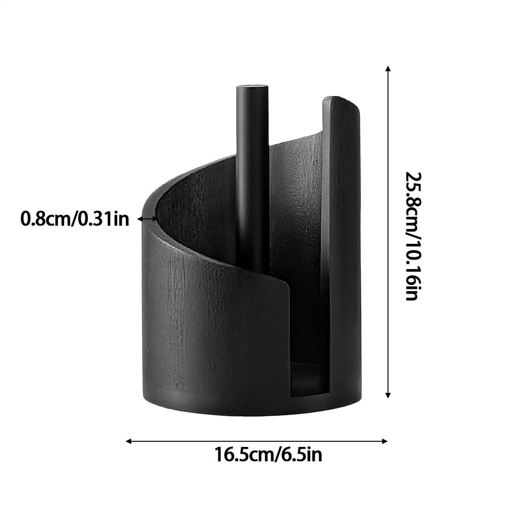 

Wood Paper Towel Holder Napkin Dispenser Bathroom Rack Paper Towel Holder for Kitchen Roll Organize for Bathroom Dining Table чёрный