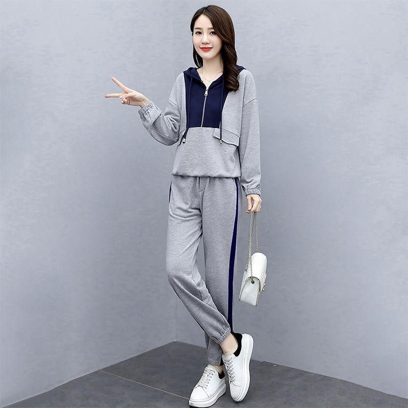 

Стильный весенний молодежный пуловер, спортивный костюм для бега Gray M (40.00 kg-45.00 kg