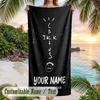 Travis Scott Beach Towel, Personalized Custom Name Text, Quick Dry Large Absorbent Towel For Beach Pool