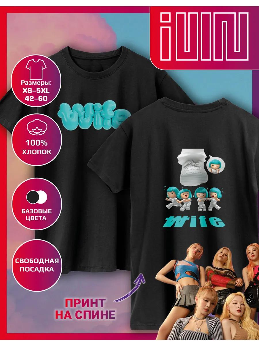 

Straight T-shirt with G-idle wife print S