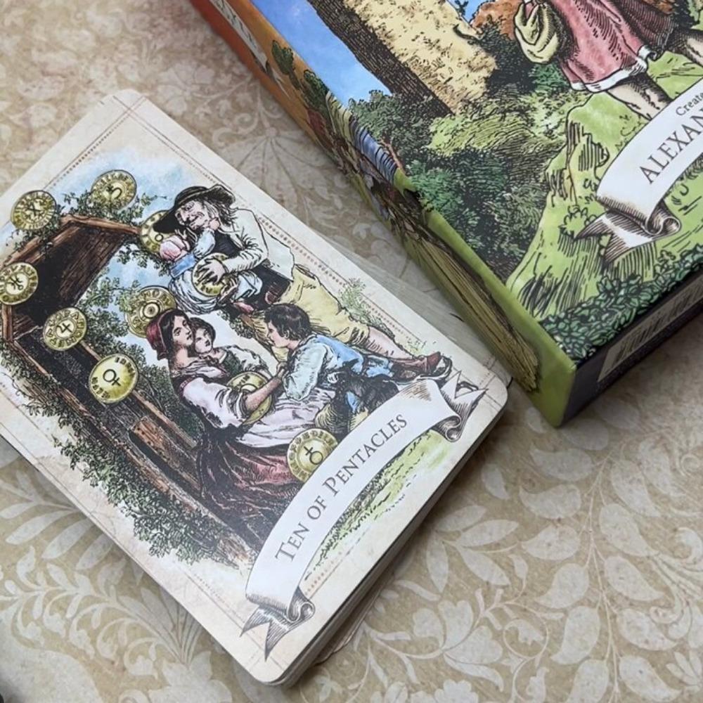 Tarotdeck im alten Stil Doppelseitig Geprägt 12*7cm 79 Karten Vintage-Illustrationen Heben Klare Symbolik Hervor Verpackt in Stabiler Schachtel