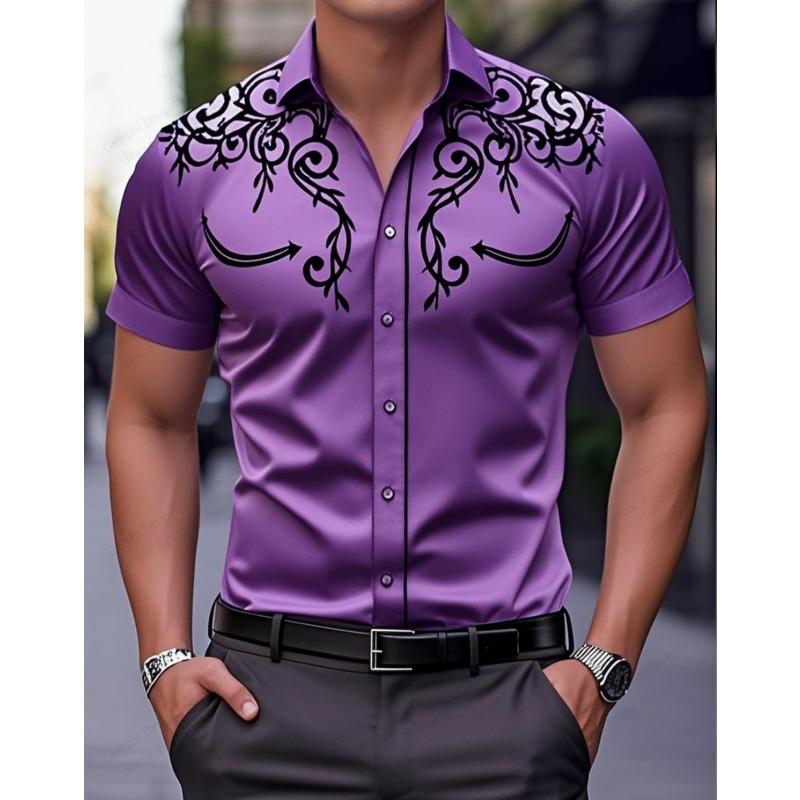 Men's Western Style Shirt Vintage Clothes Denim Cowboy 3d Print Country Shirt Men Women Fashion Short Sleeve Casual