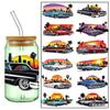 Various Fashionable Car Patterns 3D Uv Dtf Cup Wrap Uv Self-Adhesive Cartoon Stickers Innovative Cup Wrap