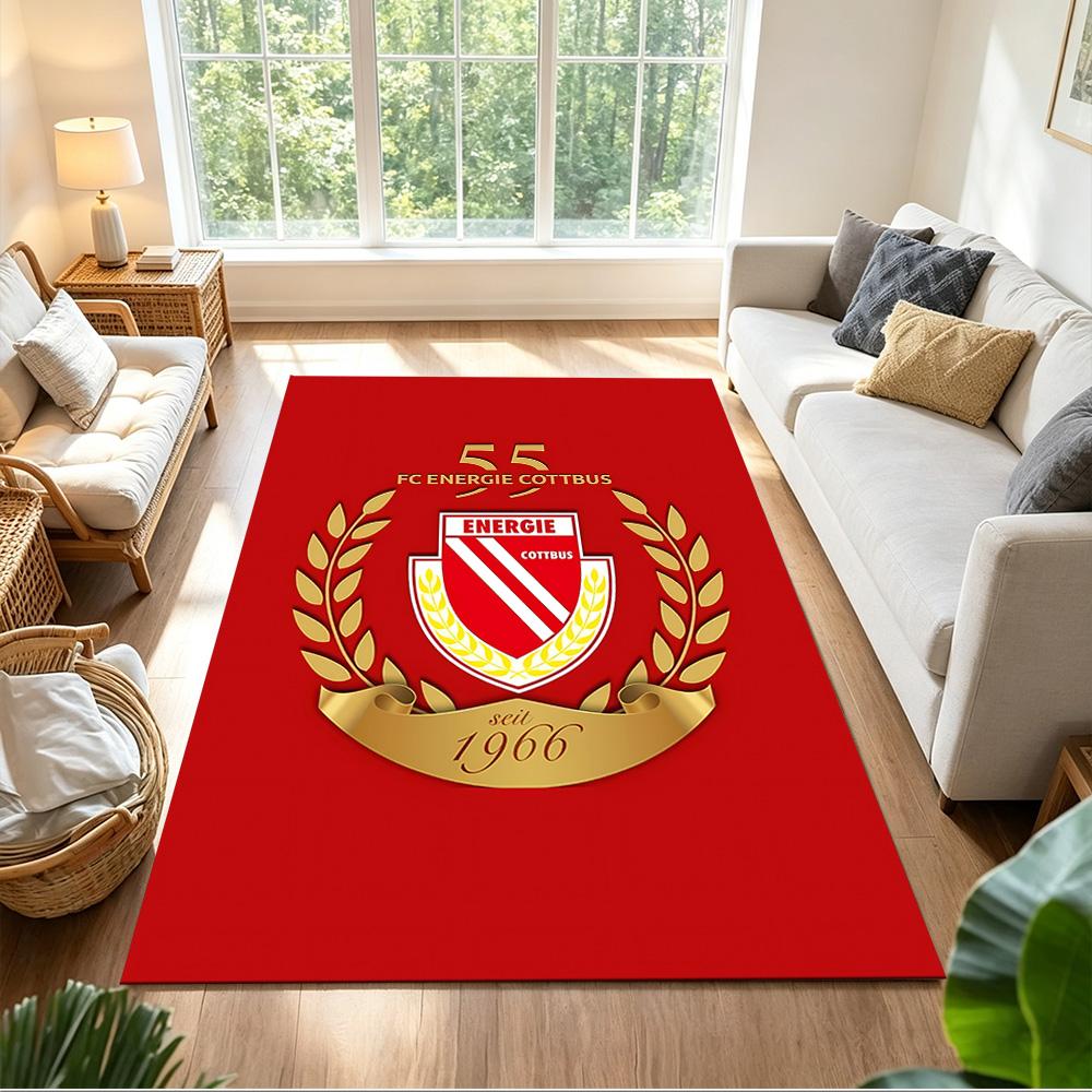 Fc Energie Cottbus Floor Rug Office Rug Perfect for Entryway Balcony Foyer Dining Room Antislip Carpet Anime Office Decor Birthday Christmas Gift