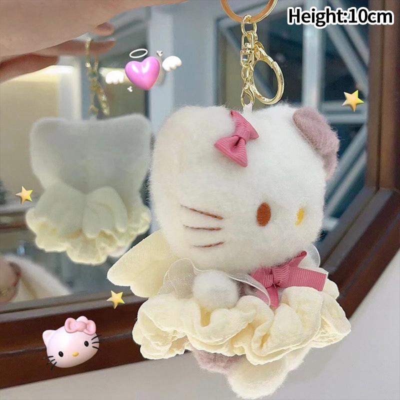 */Sanrio  Peripheral Doll Keychain Cute Fashion Sunglasses Kt Cat Keyring Backpack Plush Toy key chain Birthday Gifts