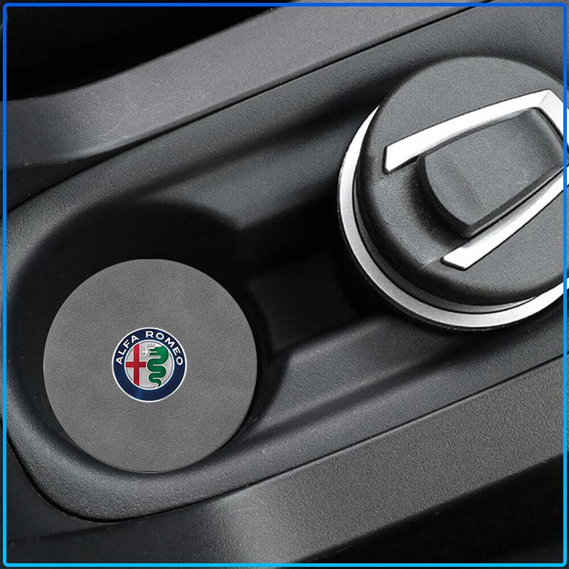 Car Nice Non-slip Water Coasters Insulation Pad Decorative Water Coaster Sticker For Alfa Romeo 147 159 Giulietta Giulia Mito Spider Alpha Nheadrest