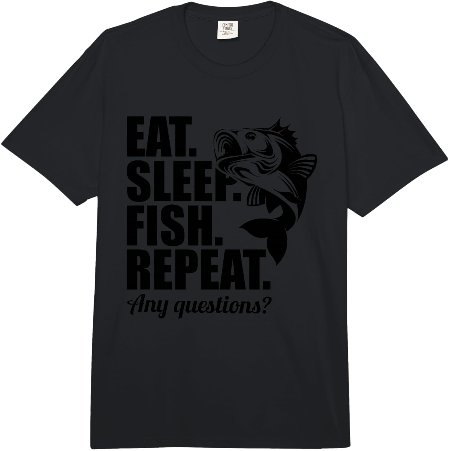 Eat Sleep Fish Repeat Funny Angel Gift Fun Comfort Colors Adult Heavyweight  Unisex T-Shirt XXL