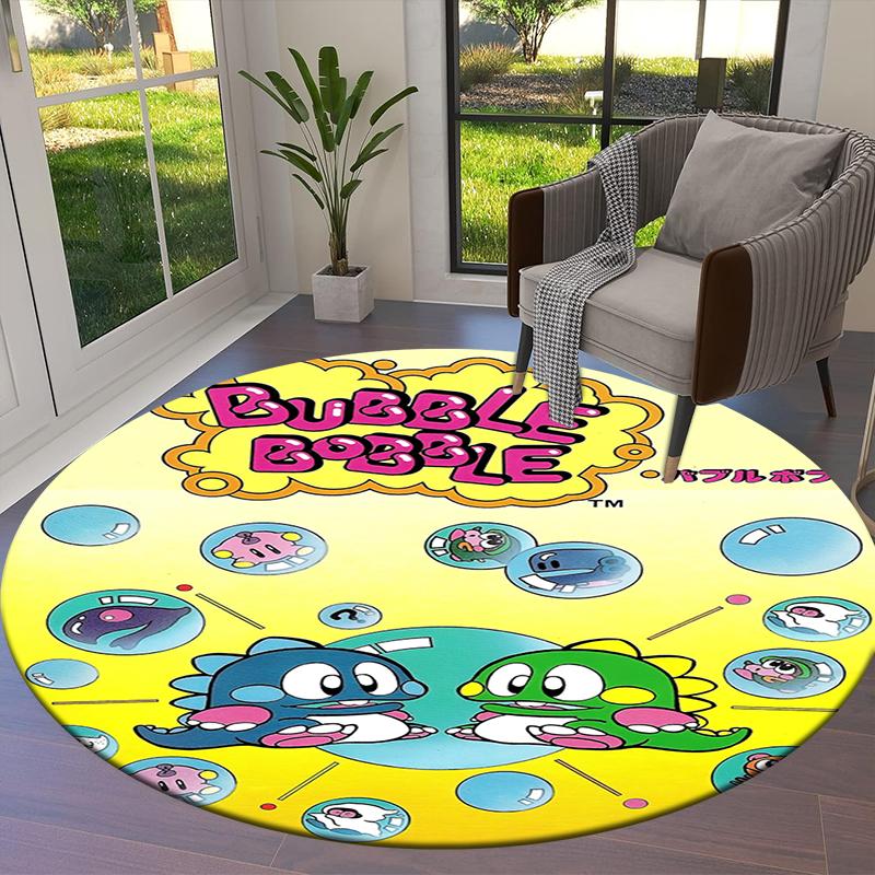 Bubble Bobble Round Area Rug,Carpet Rug for Living Room Bedroom Sofa Playroom Decor,Non-slip Floor Mat41