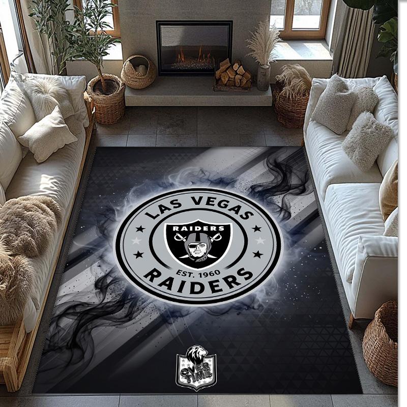 Tappeto in velluto di cristallo Las Vegas Raiders Morbido Anti?Tappetino Antiscivolo Comodo per Casa Soggiorno Camera da Letto Tappeto Decorativo