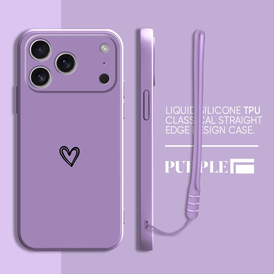 With Lanyard Love Case for Apple iPhone 17 Pro Max XS XR 15 11 13 Mini 7 8 Air 12 Plus 16 Phone Cover