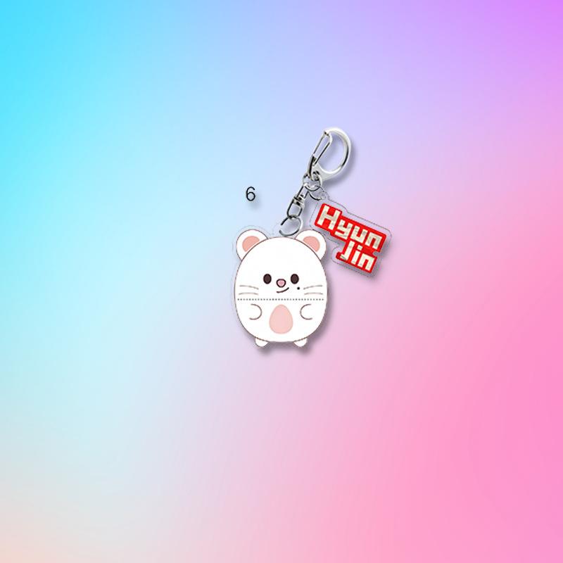 8pcs Stray Kids Acrylic Keychain with Member Name Charm, Cute Chubby Characters Bag Pendant, STAY Fans Kpop Accessory