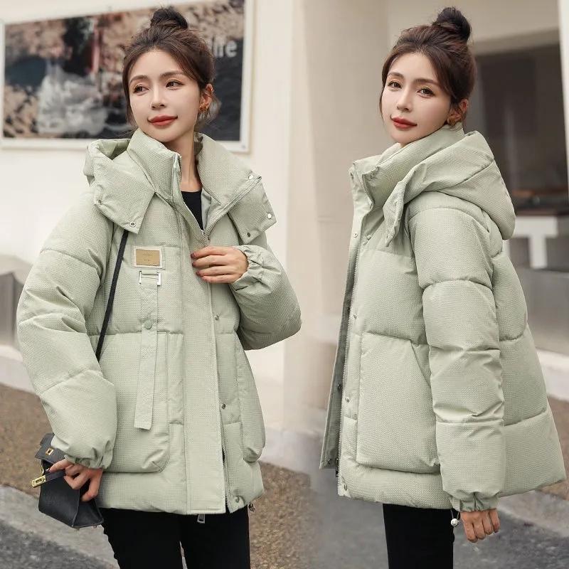 Women Parkas Winter Thick Casual Hooded Fashion Cotton Warm Short Jackets Korean Zipper Snow Wear Coats Puffer Parka
