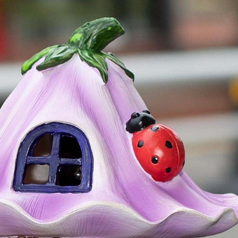 Craft Miniature Fairy House Garden Lights Solared Powered Outdoor Yard and Walkway Decorations Lights 4 Different Styles