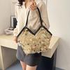 Trendy Sequin Pu Shoulder Bags for Women Large Capacity Ladies Bucket Tote Bag Versatile Portable Female Handbags with Zipper