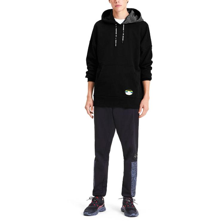 Puma x Les Benjamins Casual Sports Spliced Hoodie Sweatshirt Men Tops Black 595470-01