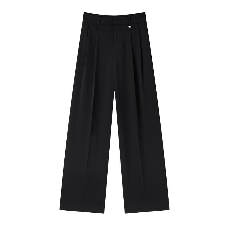 

PEACEBIRD Women s High-Waist Draped Straight-Leg Trousers S