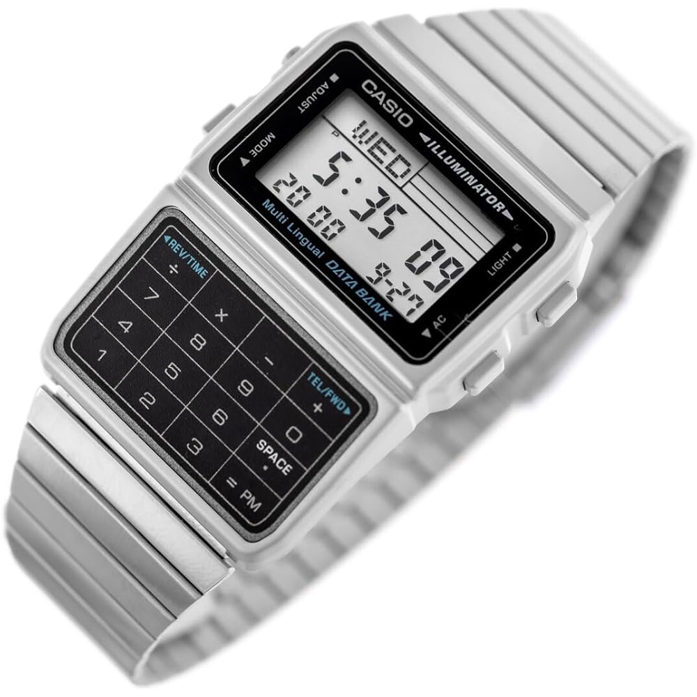 Casio Data Bank DBC-611-1DF Unisex Silver Digital Watch Imported Model