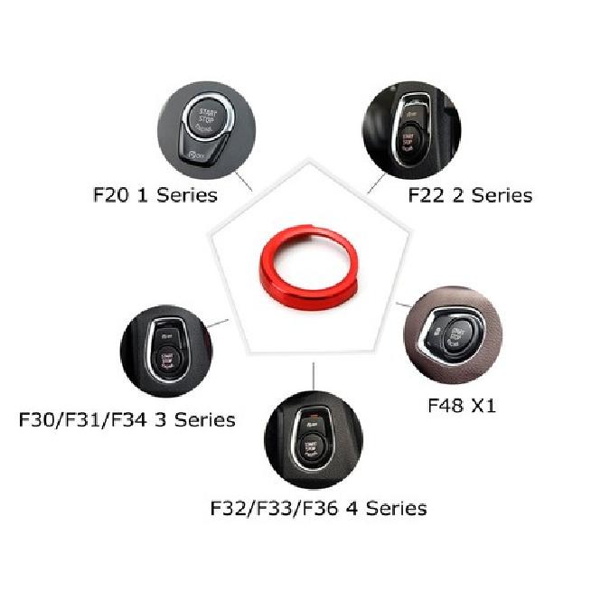 Red Aluminum Keyless Engine Push Start Button Decoration Ring Trim For BMW 2 3 4