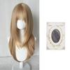 Flax Gold Synthetic Wig with Bangs Long Straight Hair High-Layered Lolita Wigs for Women's Daily Cosplay Wig Heat Resistant