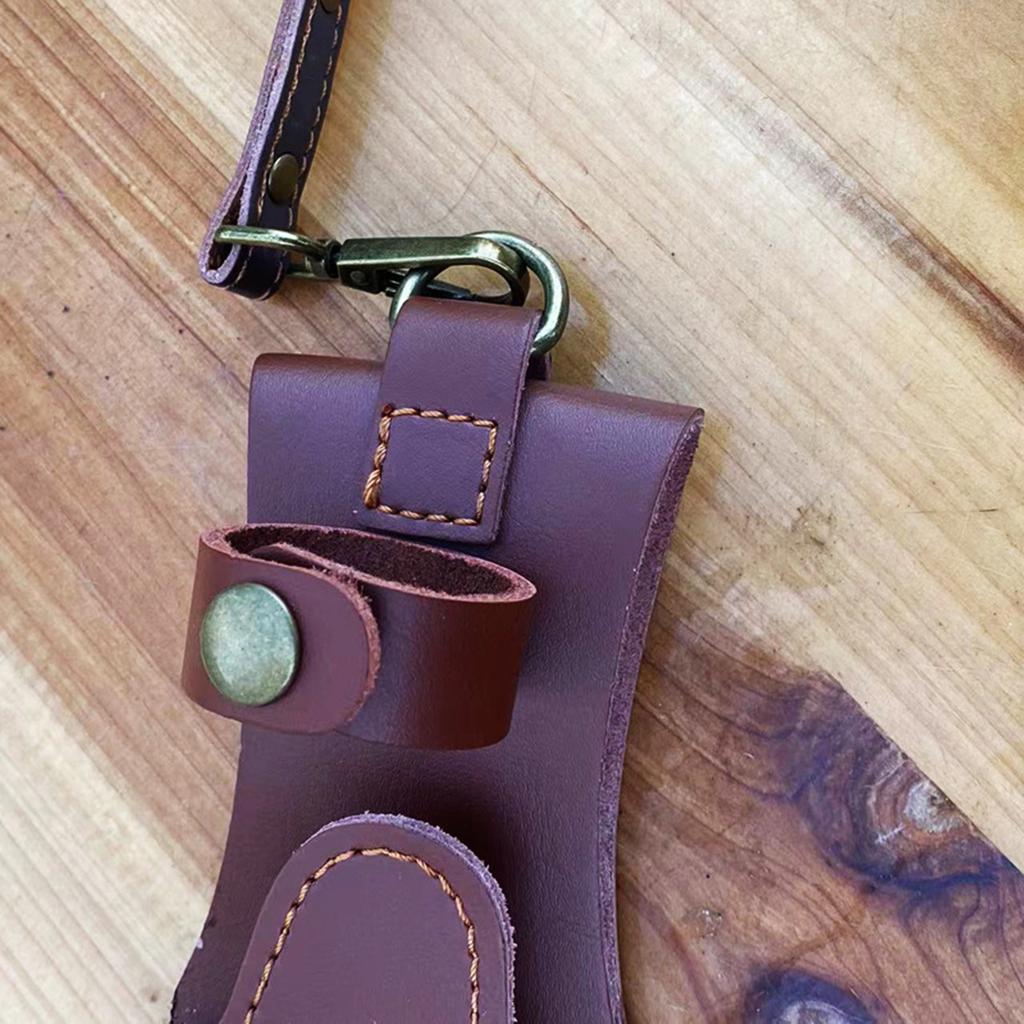 Portable Straight Knife PU Leather Sheath Cover for Fixed Knife Outdoor Storage Bag Knife Holster with Crossbody Strap