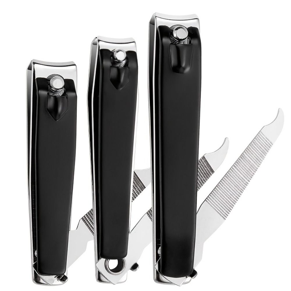 Stainless Steel Nail Nipper Black Fingernail Clipper Sharp and Durable Toenail Trimmer  Travel