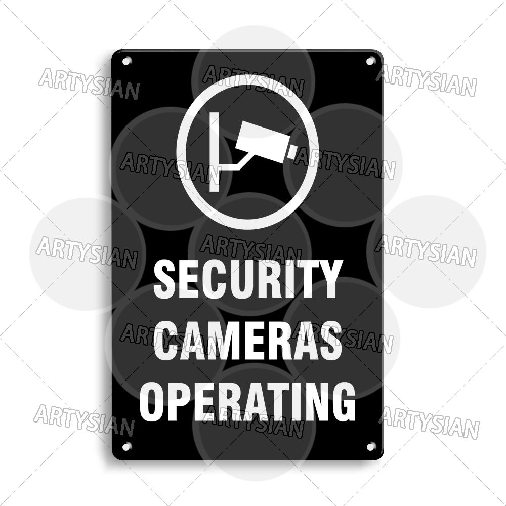 CCTV Surveillance Metal Sign Shop Security Plaque Camera Monitoring Shoplifting Warning Crime Deterren Safety Alert 24-Hour