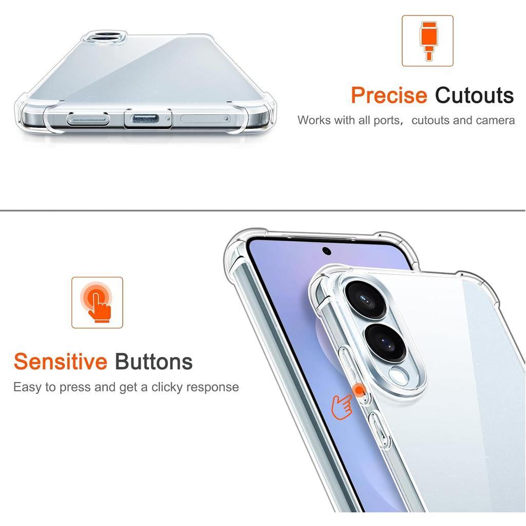 TPU Transparent Case for Samsung Galaxy S25 Edge S25 Ultra S25+ Plus Protective Cover Four Corners Shockproof Coque Fundas