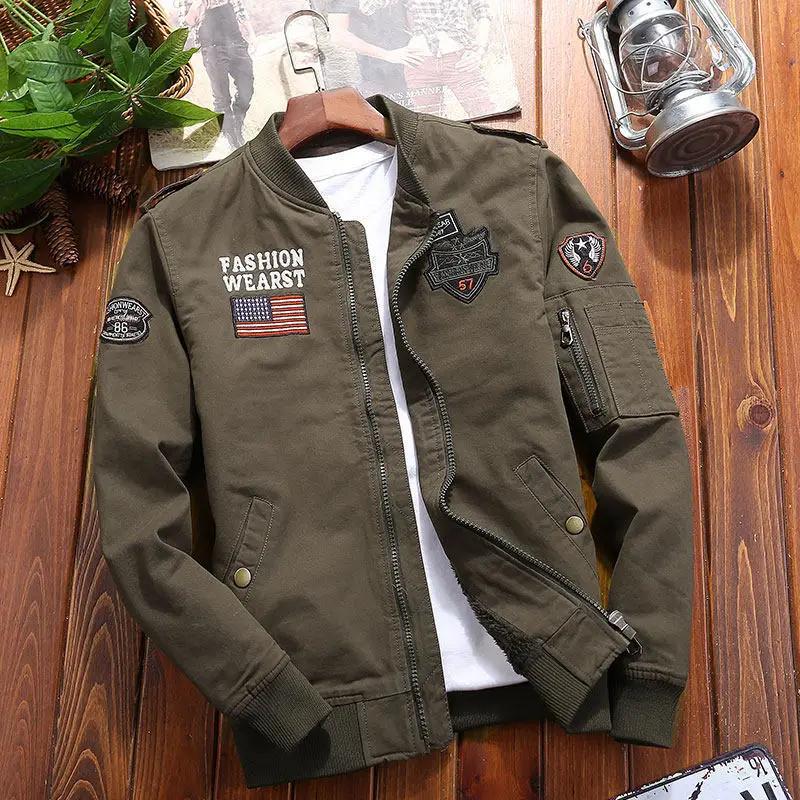 

Мужская уличная куртка карго для бокса высокого качества, винтажная вышитая ветровка, осенняя куртка для дикой охоты из чистого хлопка, теплая M