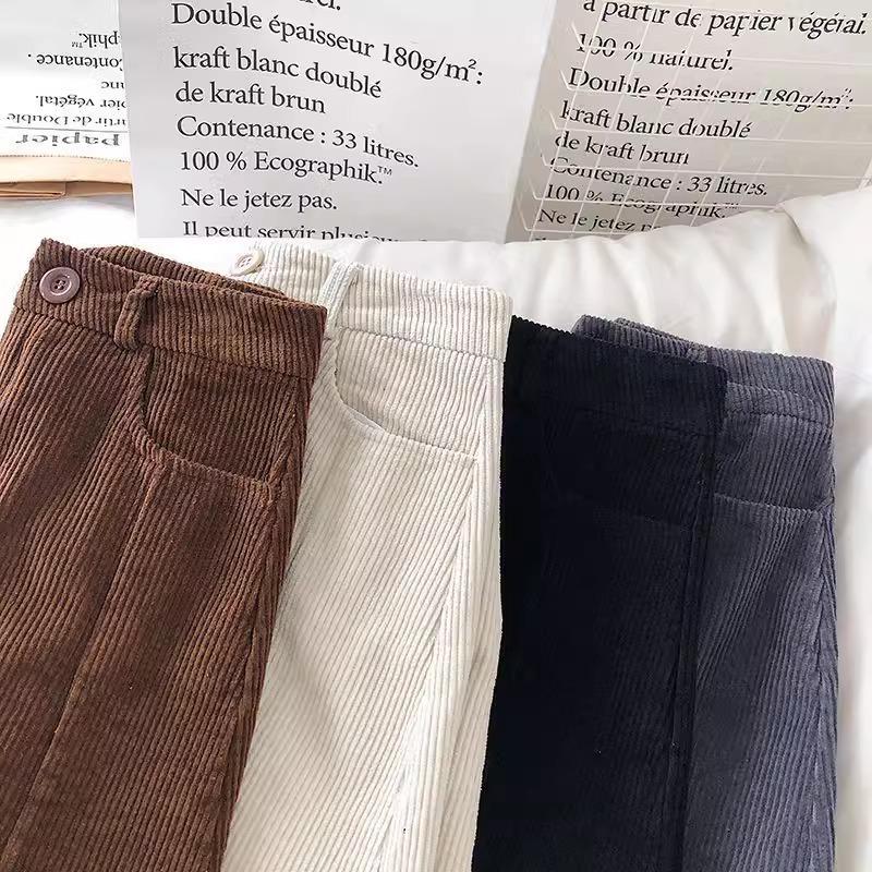 Korean Style Slimming High Waist Corduroy Midi Skirt - Autumn/Winter 2024