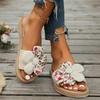 Dames Slippers met Bloemendecoratie - Casual Open Teen Comfort Slides, Wit met Gele Middenstukken, EVA Zool, Zomer Strandkleding, Casual Schoenen