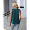 2026 Neue Falten-Rundhals-Bluse Damen Satin Ärmelloses Oberteil Damen Frühling/Sommer Elegant Locker Einfaches Bürohemd Süß Einfarbig Damenbekleidung