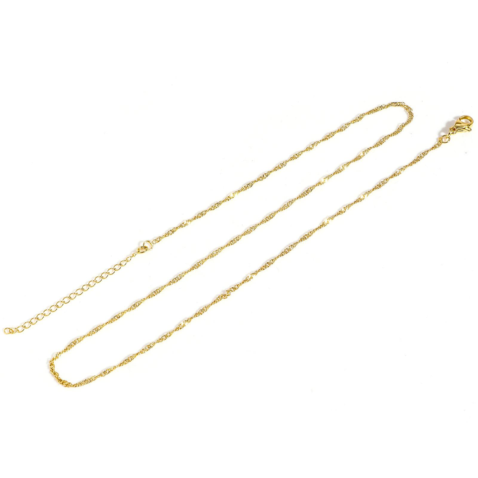 

1 Piece Simple & Casual Simple 18K Gold Plated Brass Link Chain Necklace For Women Men Jewelry Making Findings