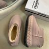 Tire thick-soled snow boots women's new winter low-top short tube piled, thickened warm and heightened cotton shoes