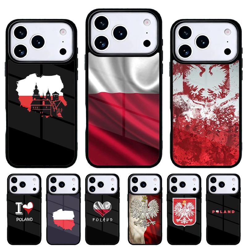 Poland Polish Flag Phone Case for iPhone 17 Air 16e 15 14 13 Pro Max Back Cover for 12 11 Pro Coque
