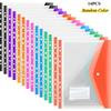 Plastic Envelope with Adhesive Snaps & 11 Holes File Folder Expansion Bag for 2/3/4 Ring File Bag 14Random Colors For School
