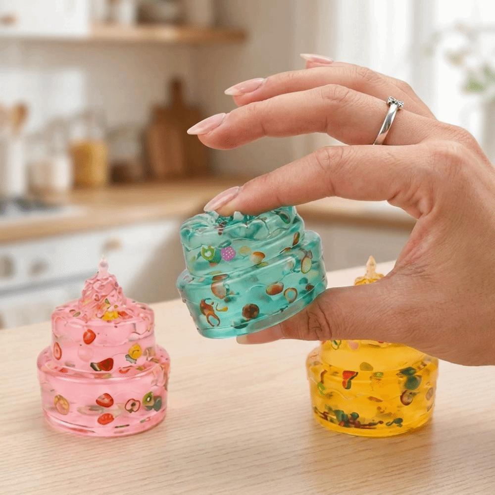 Creative Stress Relief Pinch TPR Christmas Squishy Toy Santa Claus Cake Squeeze Toy Christmas