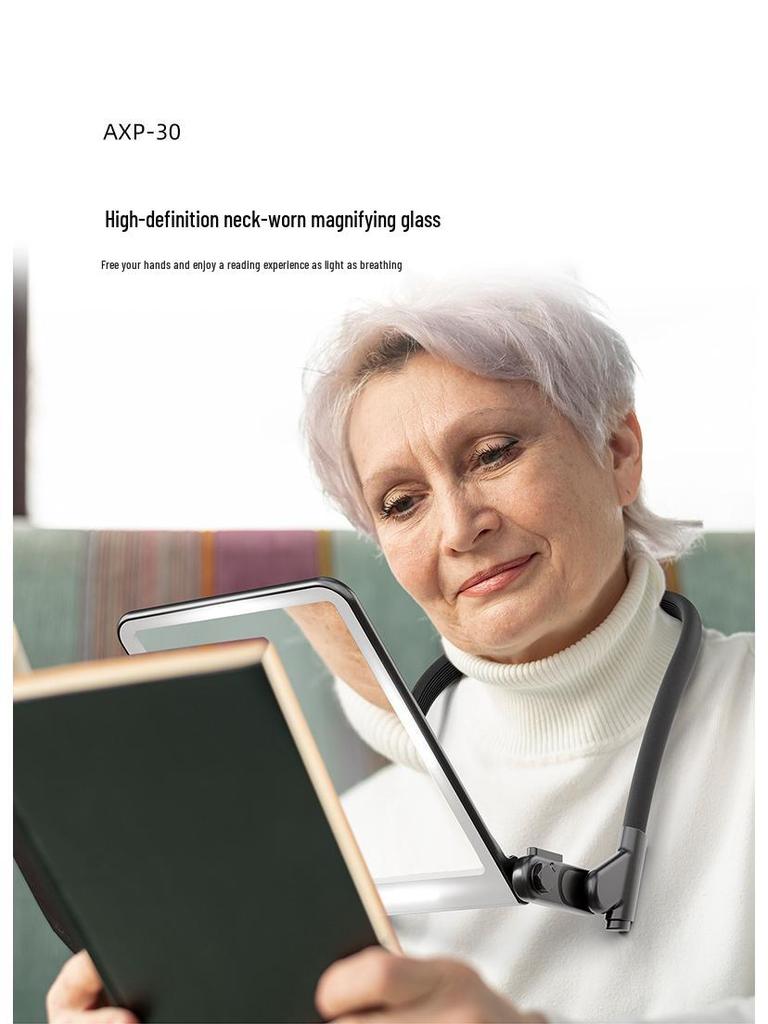 Handheld LED Magnifying Glass with 5X Lens for Seniors' Reading and Repairs