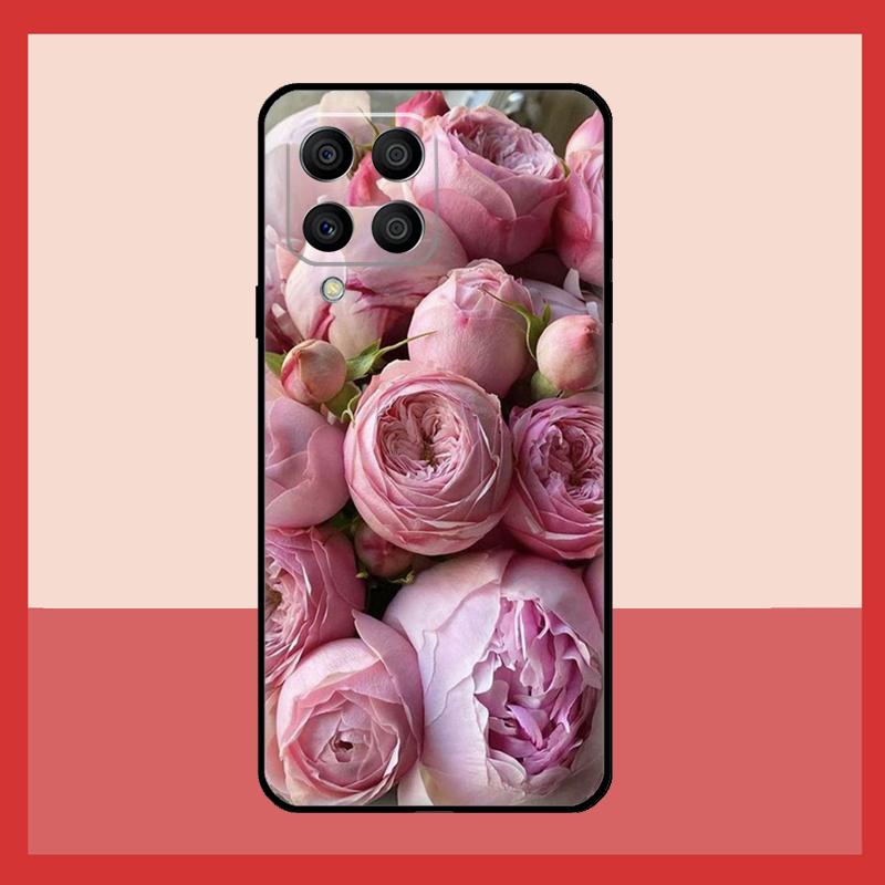 Elegant Pink Purple Peony Flower Case For Samsung Galaxy M56 M12 M06 M32 M52 M35 M55 M15 M11 M13 M14 M16 M36 M31 M53 M34 M54