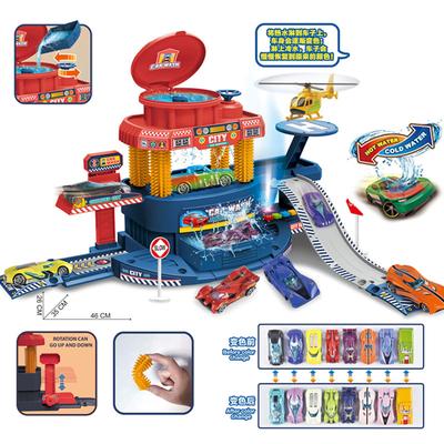 Children'S Police Parking Track Car Pass Building Electric Track Engineering Alloy Car Toys