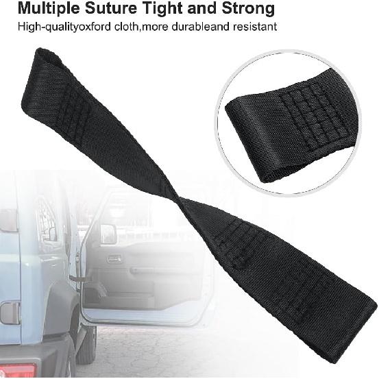Jeep Door Limiting Straps, 2PCS Heavy Duty Adjustable Door Check Strap Compatible with 1987-2024 Jeep Wrangler JK JL TJ YJ CJ JKU Load 1000 Lb