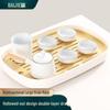 Baijie Large Rectangular Double-Layer Plastic Tea Tray