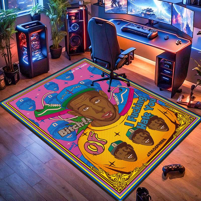 Hip-Hop-Rapper-Teppich, geeignet für Wohnzimmer, Schlafzimmer, Spielzimmer, Computerraum und Heimdekoration.